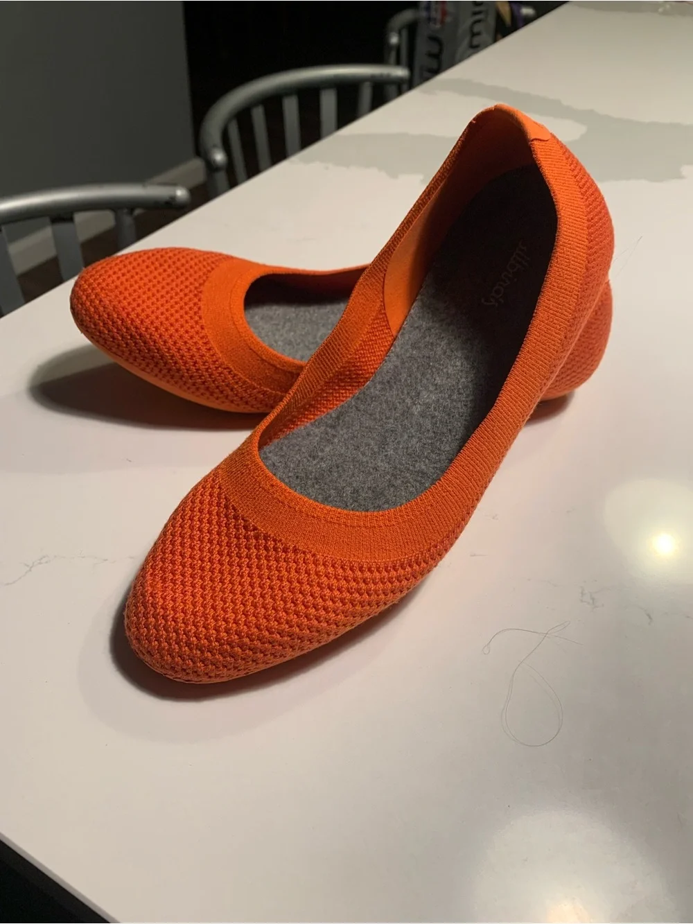 allbirds Orange Knit Ballet Flats